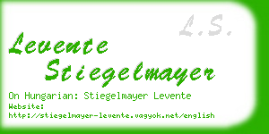 levente stiegelmayer business card